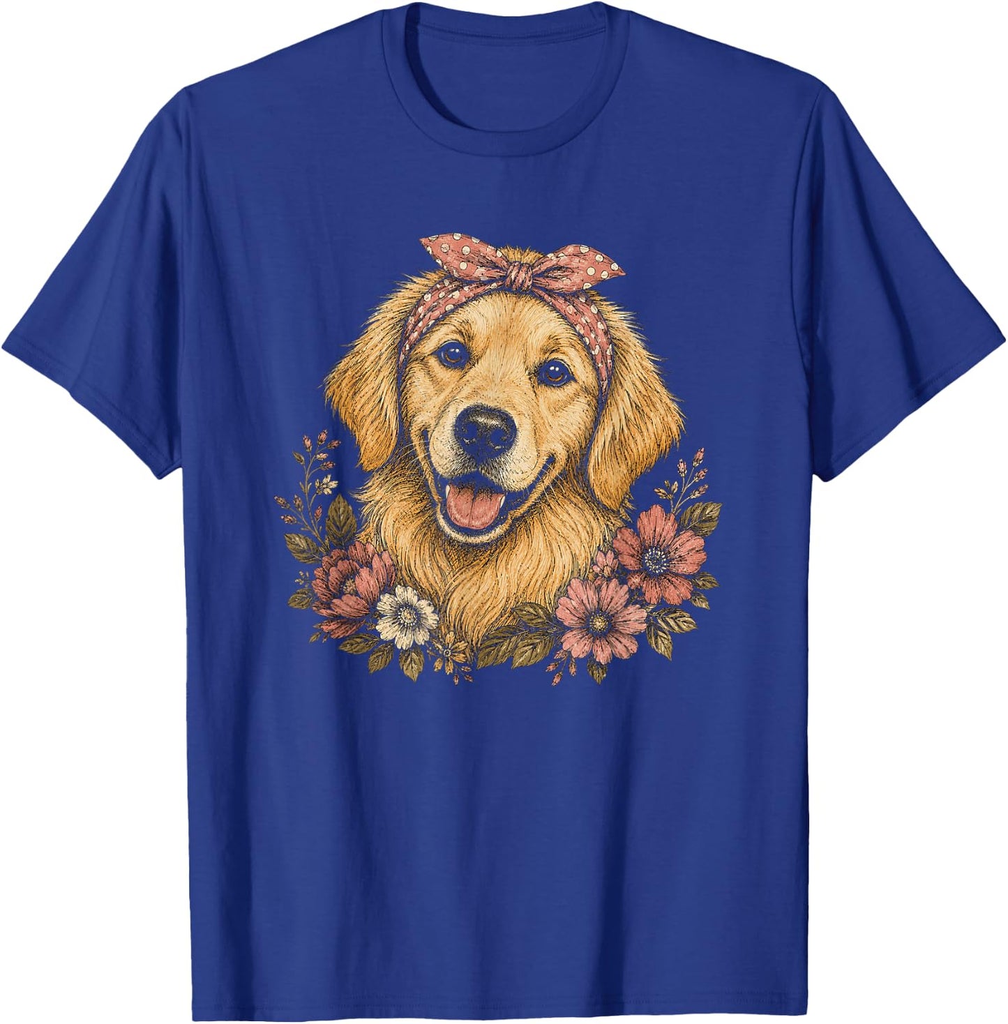 Golden Retriever Artwork Design for Girls T-Shirt - T-Shirt | Royal