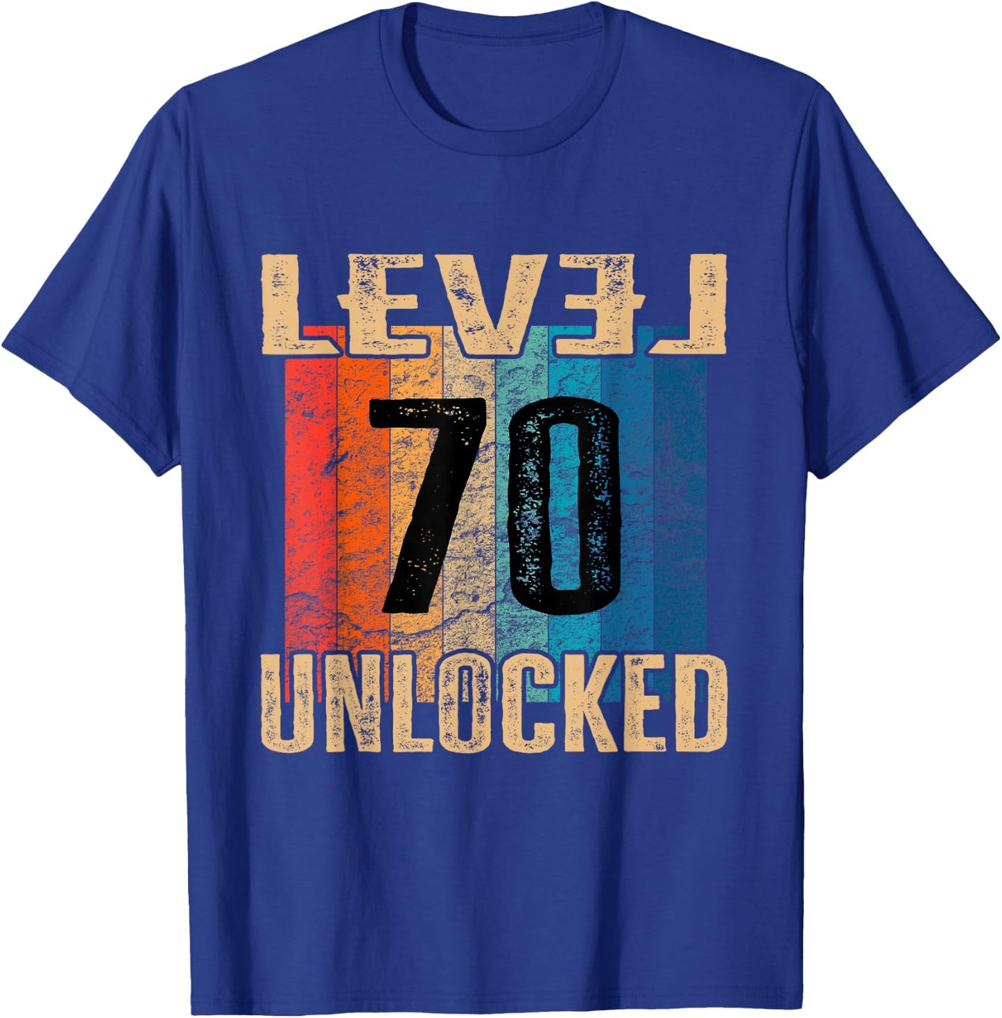 70. Geburtstag Level Unlocked Vintage Retro T-Shirt - T-Shirt | Royal
