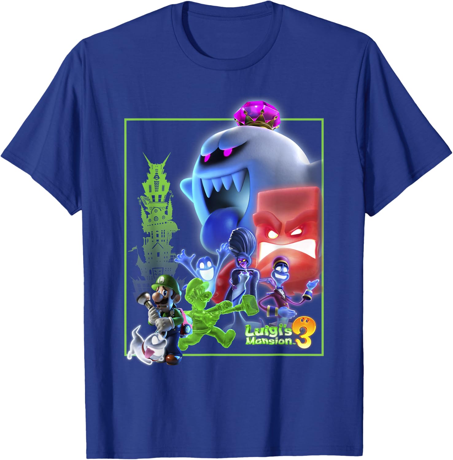 Luigi's Mansion 3 Collage Poster T-Shirt - T-Shirt | Royal