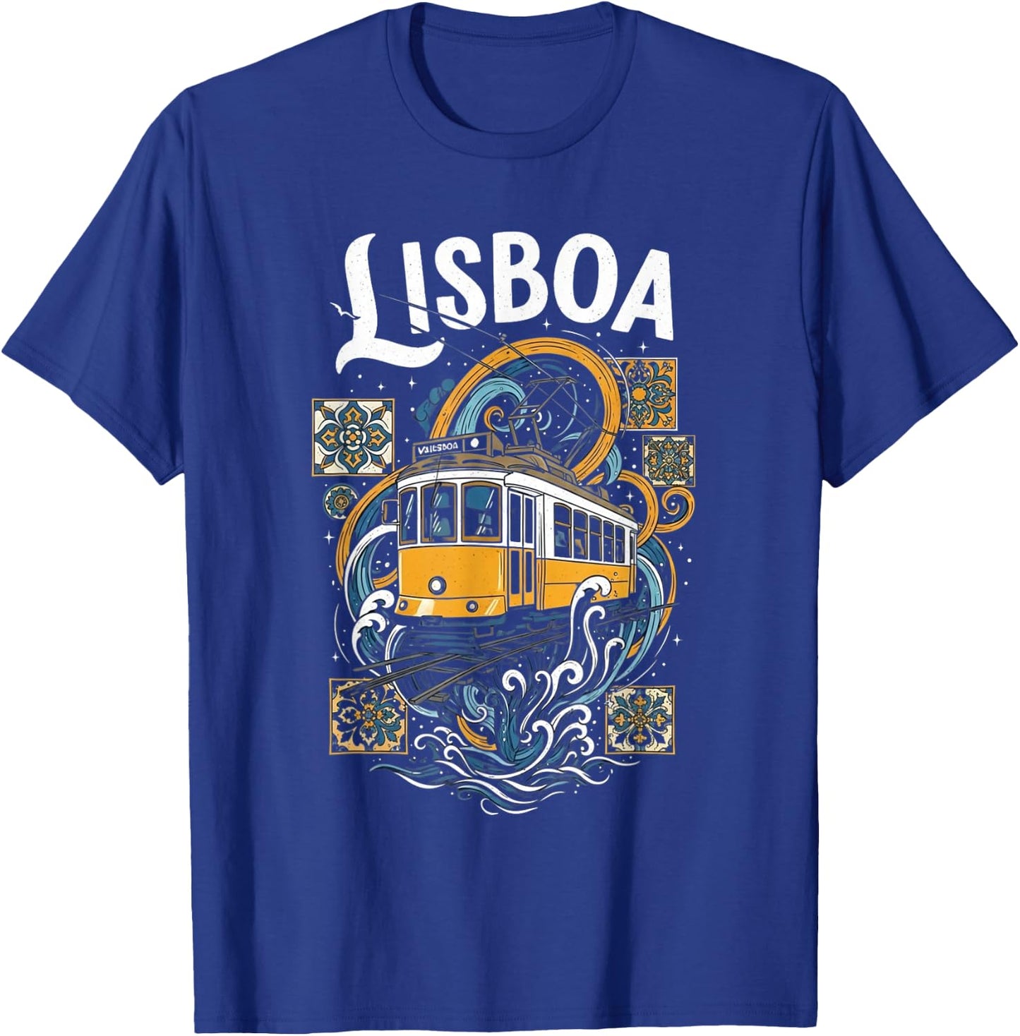Lisbon Tram Art Vintage Portugal Travel Souvenir Lisboa T-Shirt - T-Shirt | Royal