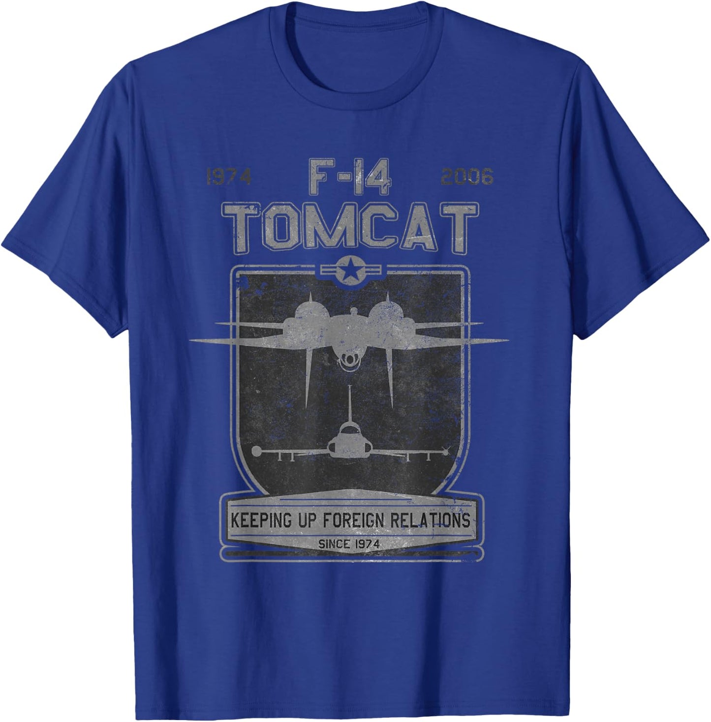 F-14 Tomcat Jet Keeping Up Foreign Relations Men Women Girls Kids T-Shirt - T-Shirt | Royal