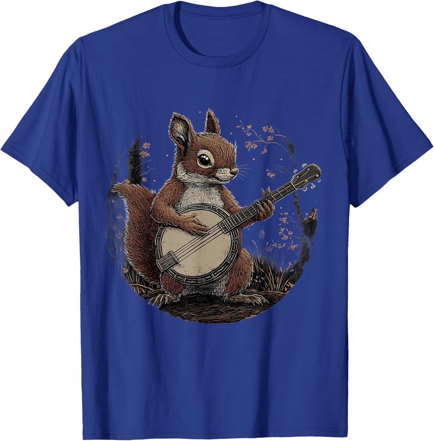 Banjo Squirrel Bluegrass Banjo Player Squirrel Playing Banjo T-Shirt - T-Shirt | Royal