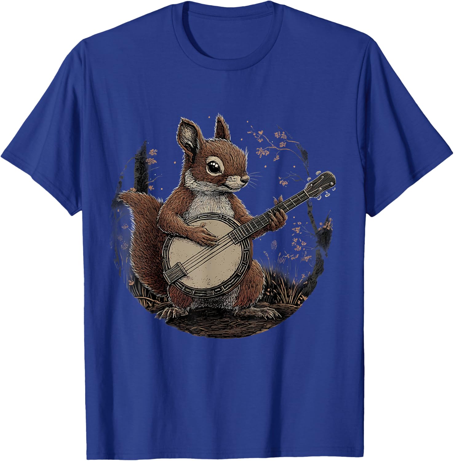 Banjo Squirrel Bluegrass Banjo Player Squirrel Playing Banjo T-Shirt - T-Shirt | Royal