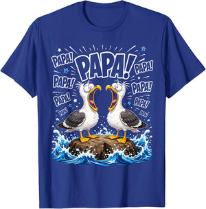 Dad Seagull Funny Papa Seagulls Fathers Day Humor Bird Lover T-Shirt - T-Shirt | Royal