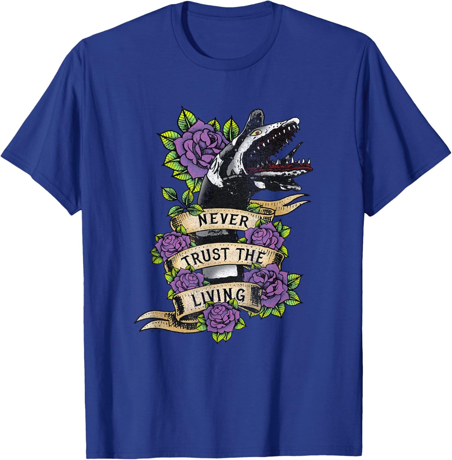 Beetlejuice Vintage Never Trust The Living Sandworm Tattoo T-Shirt - T-Shirt | Royal