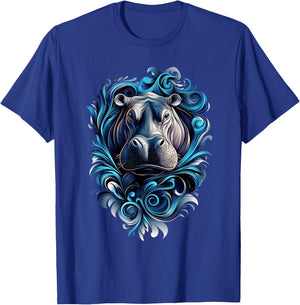 Hippos Wildlife Hippopotamus Nature Colorful Hippo T-Shirt - T-Shirt | Royal