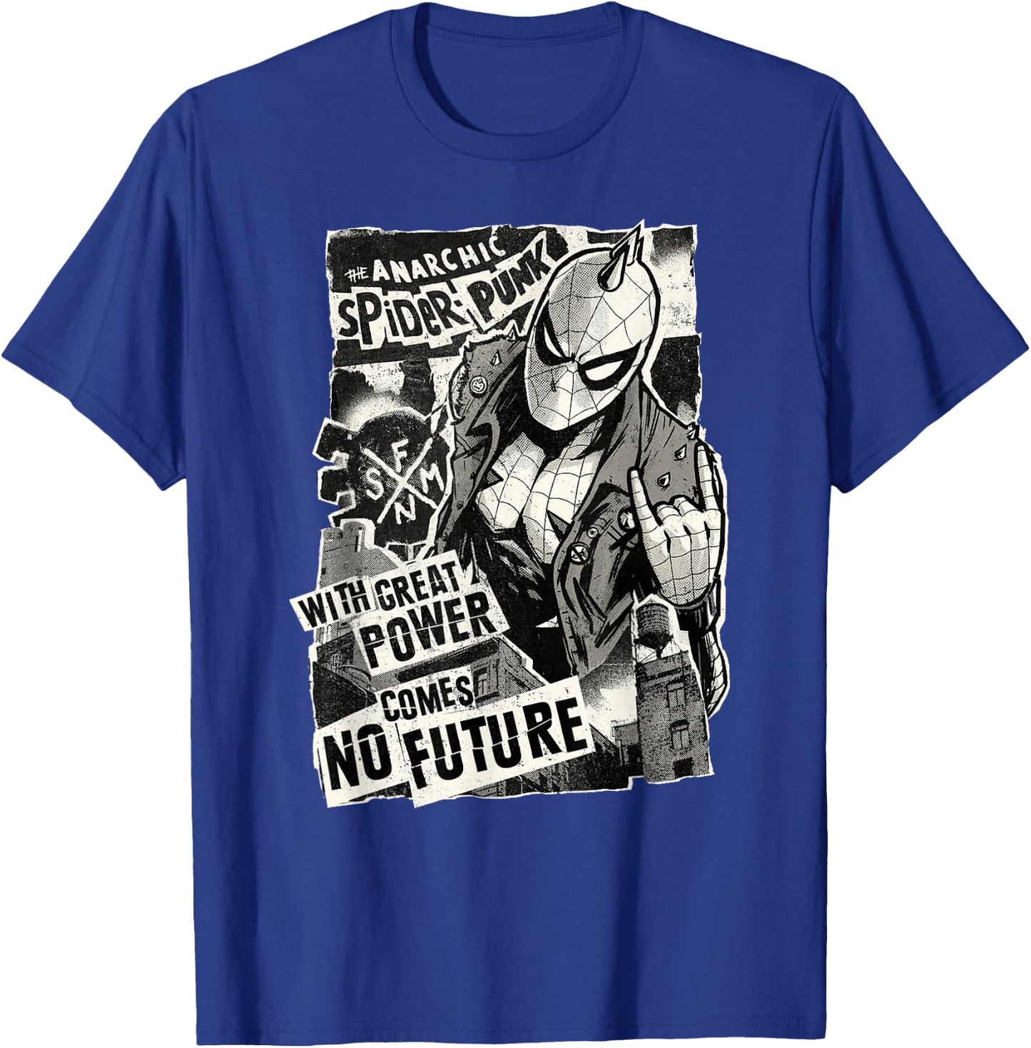 Marvel Spider-Man Anarchic Spider-Punk With Great Power , black T-Shirt - T-Shirt | Royal