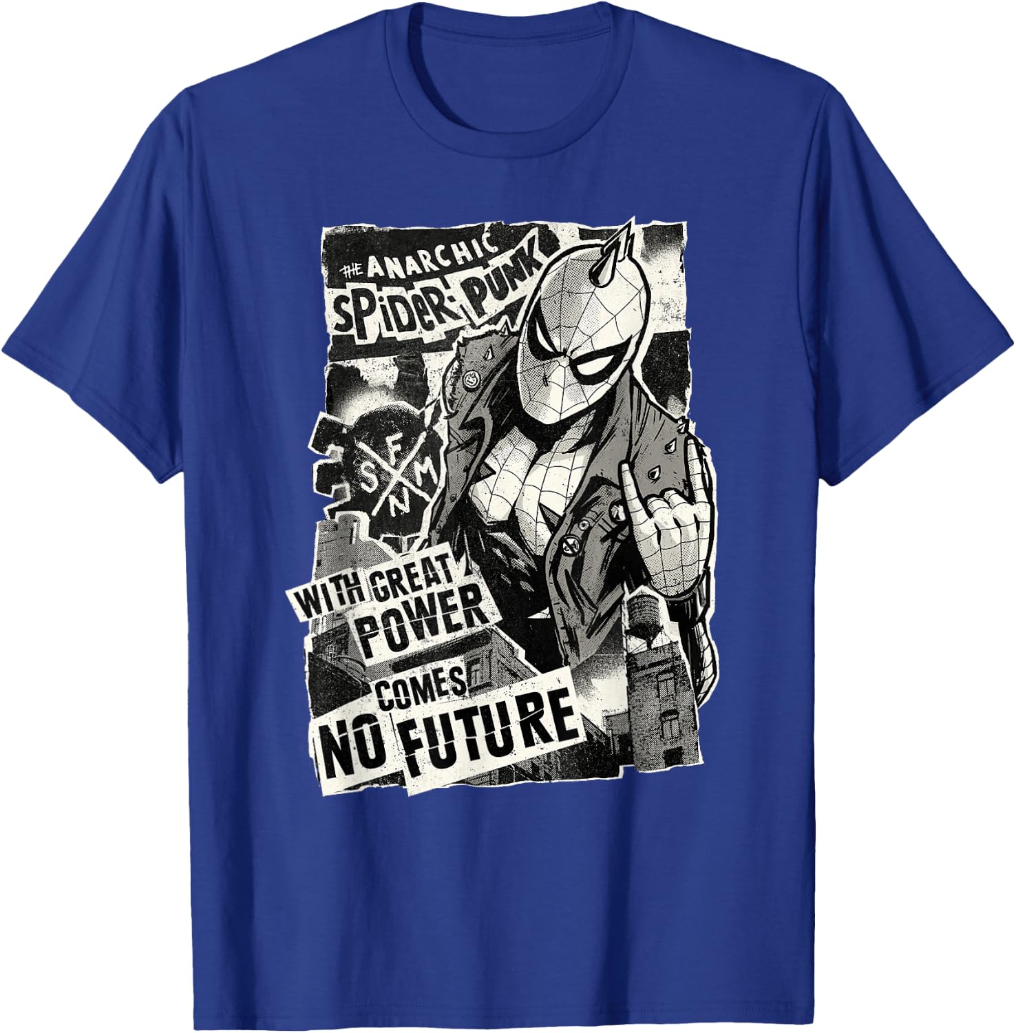 Marvel Spider-Man Anarchic Spider-Punk With Great Power , black T-Shirt - T-Shirt | Royal