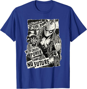 Marvel Spider-Man Anarchic Spider-Punk With Great Power , black T-Shirt - T-Shirt | Royal