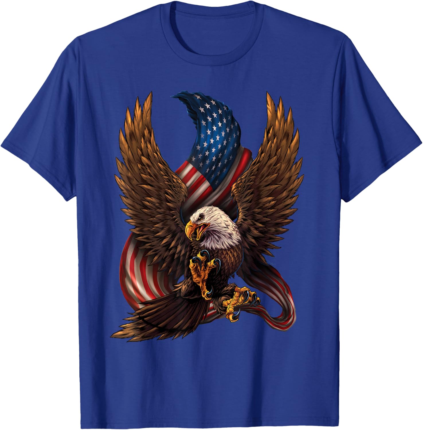 Patriotic American Design with Eagle and Flag Small T-Shirt - T-Shirt | Royal