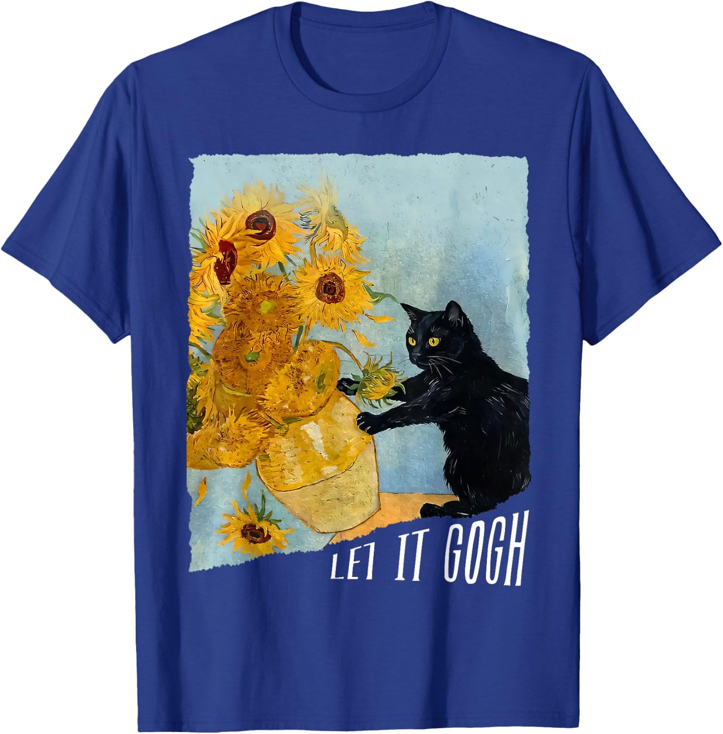 Let it Gogh Funny Vincent Van Gogh Starry Night Design T-Shirt - T-Shirt | Royal