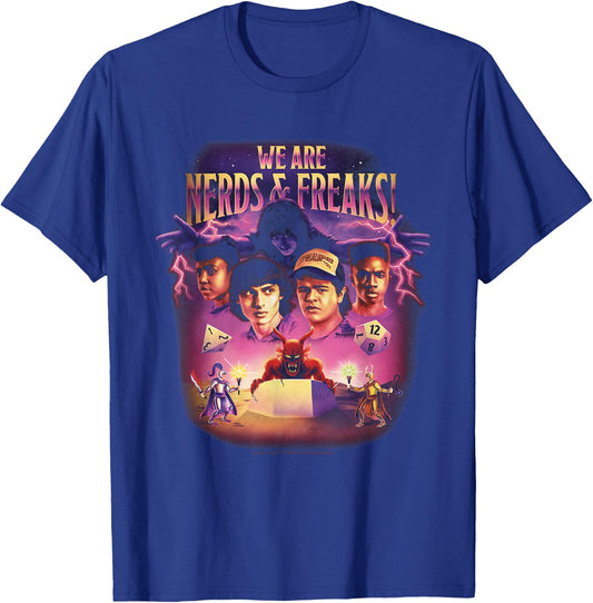 Stranger Things We Are Nerds & Freaks D&D Montage T-Shirt - T-Shirt | Royal