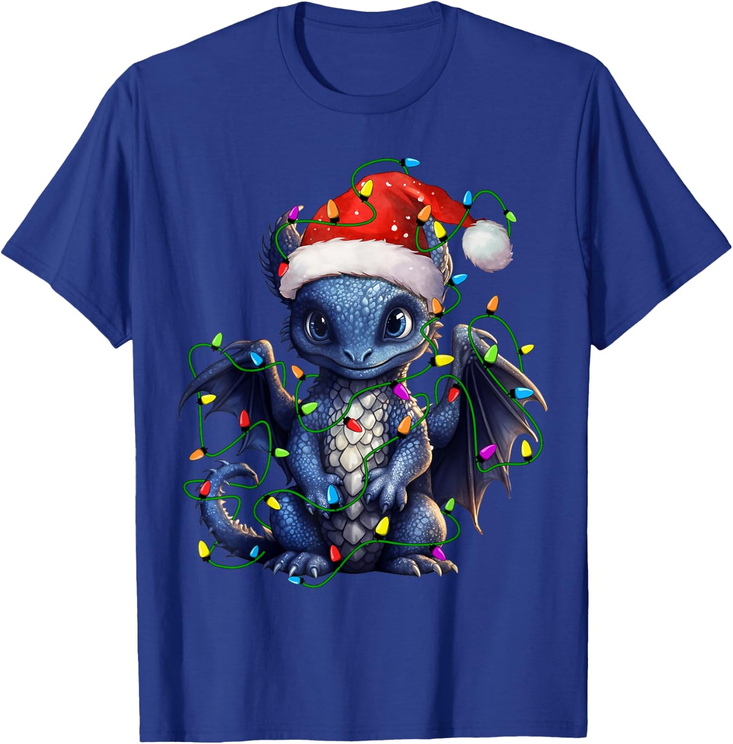 Dragon Santa Christmas Tree Lighting Xmas Funny T-Shirt - T-Shirt | Royal