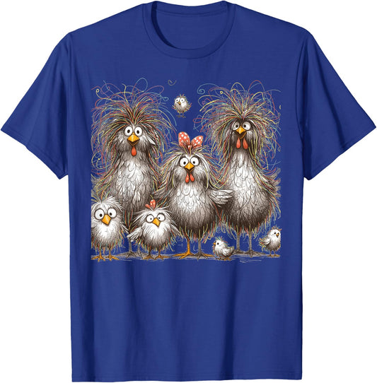 Funny Chicken Art Eagerlys Colorful T-Shirt - T-Shirt | Royal