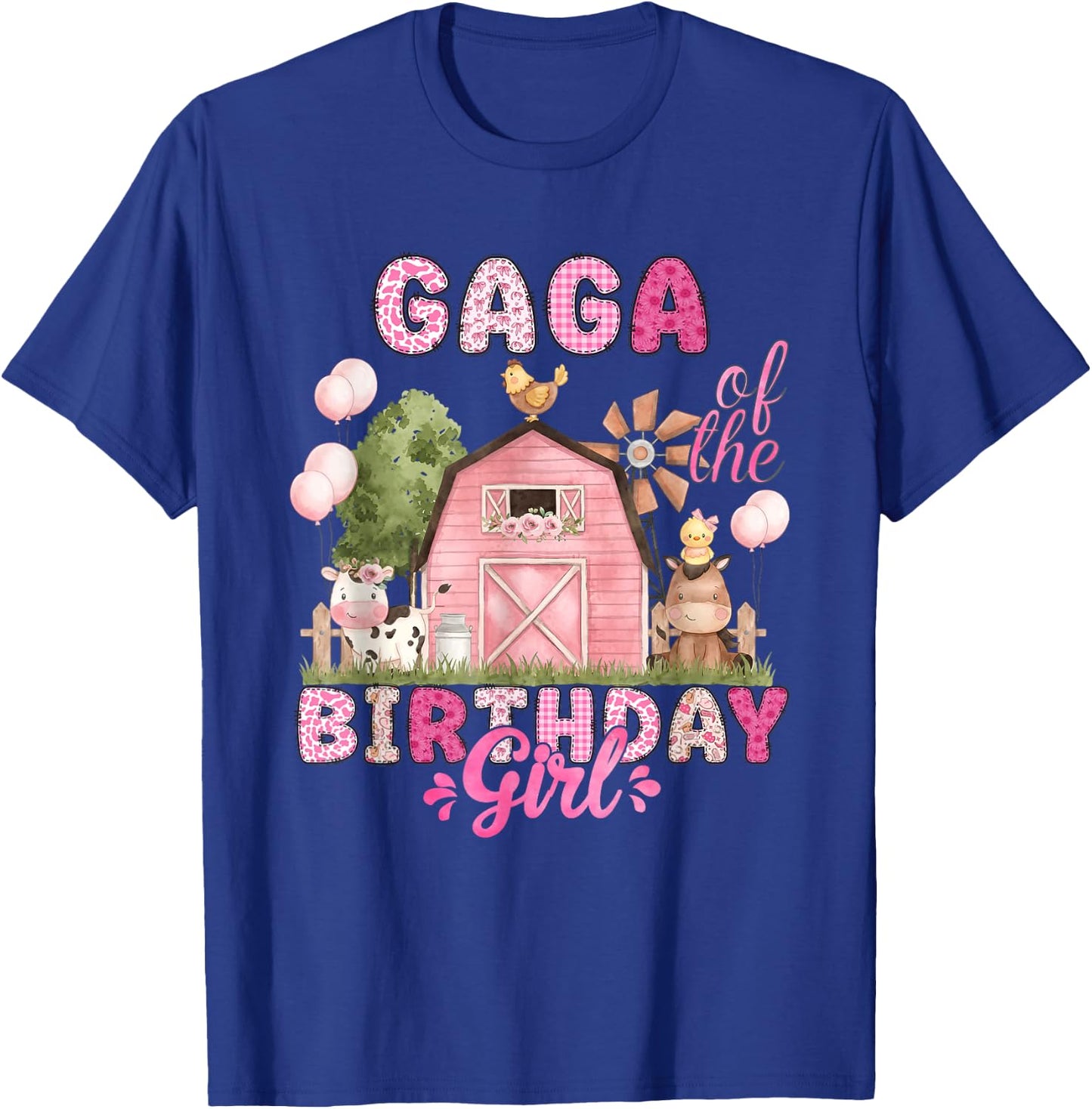 Gaga of The Birthday Girl 1St Bday Cow Farm Family T-Shirt - T-Shirt | Royal