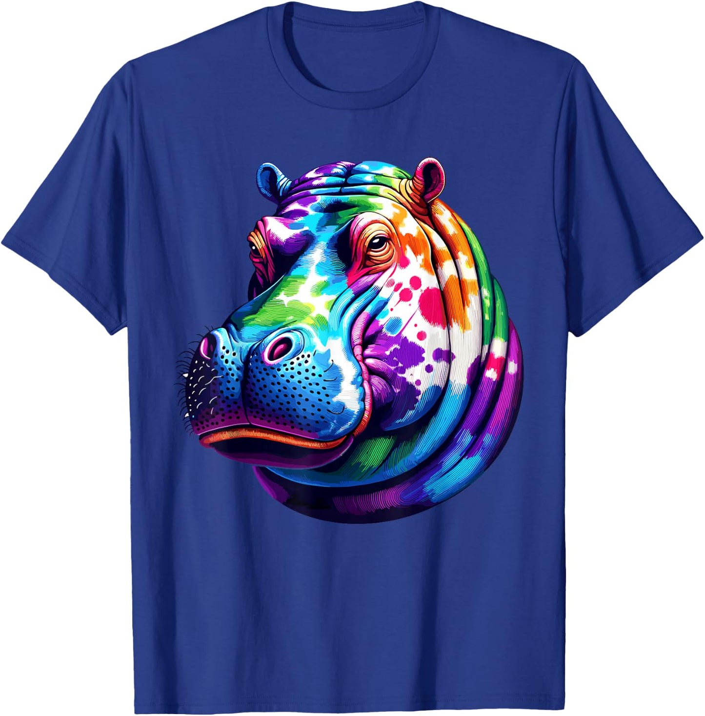Tie Dye Hippopotamus Lover Stuff Psychedelic Hippo T-Shirt - T-Shirt | Royal