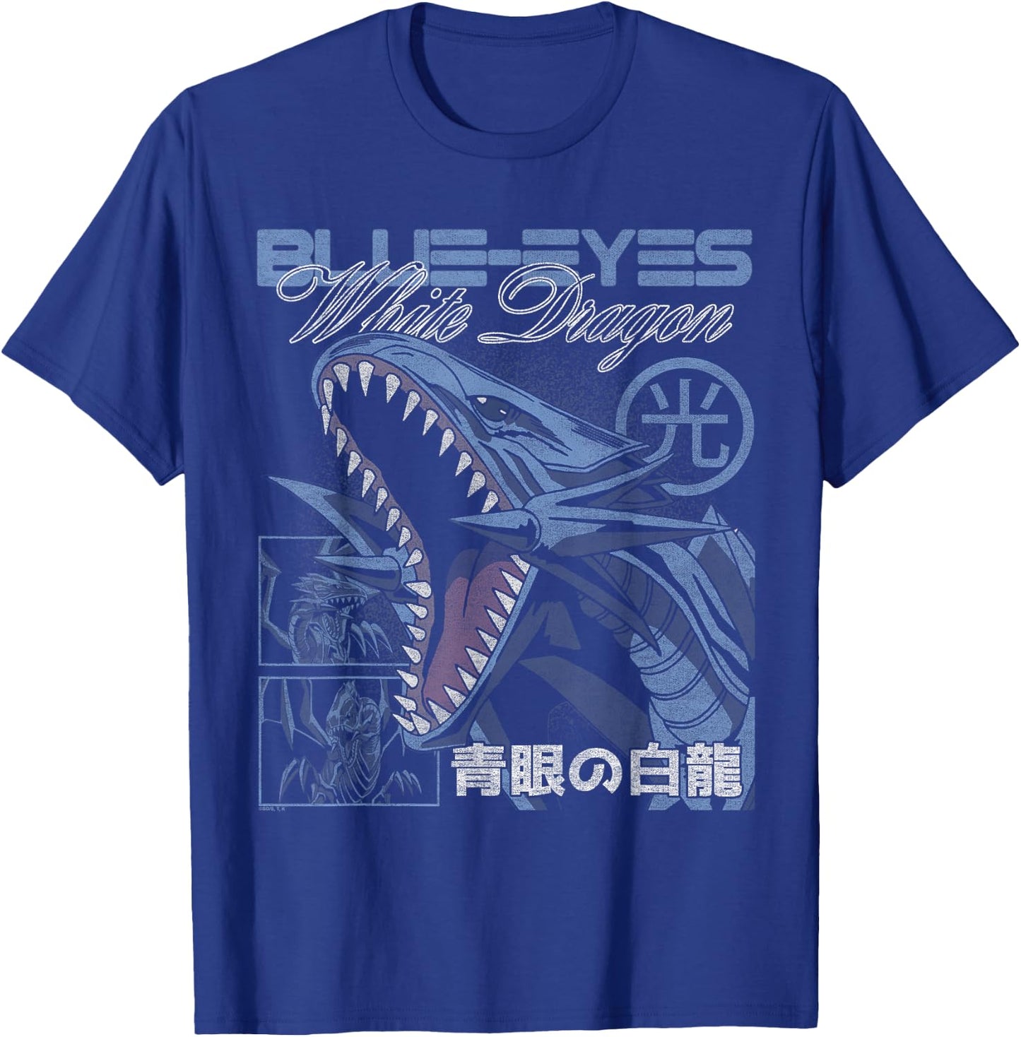 Yu-Gi-Oh! Blue-Eyes White Dragon Modern Collage Card Anime T-Shirt - T-Shirt | Royal