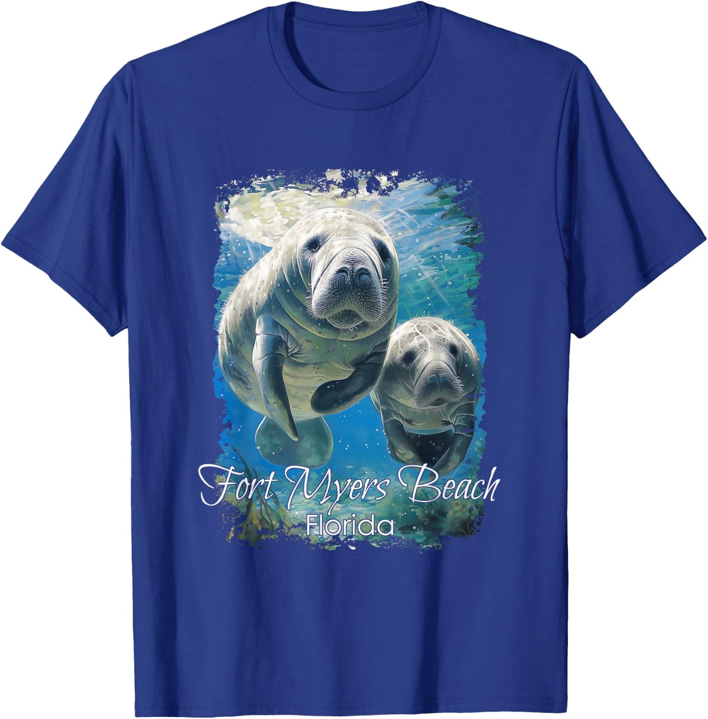 Fort Myers Beach Florida Love The Manatees T-Shirt - T-Shirt | Royal