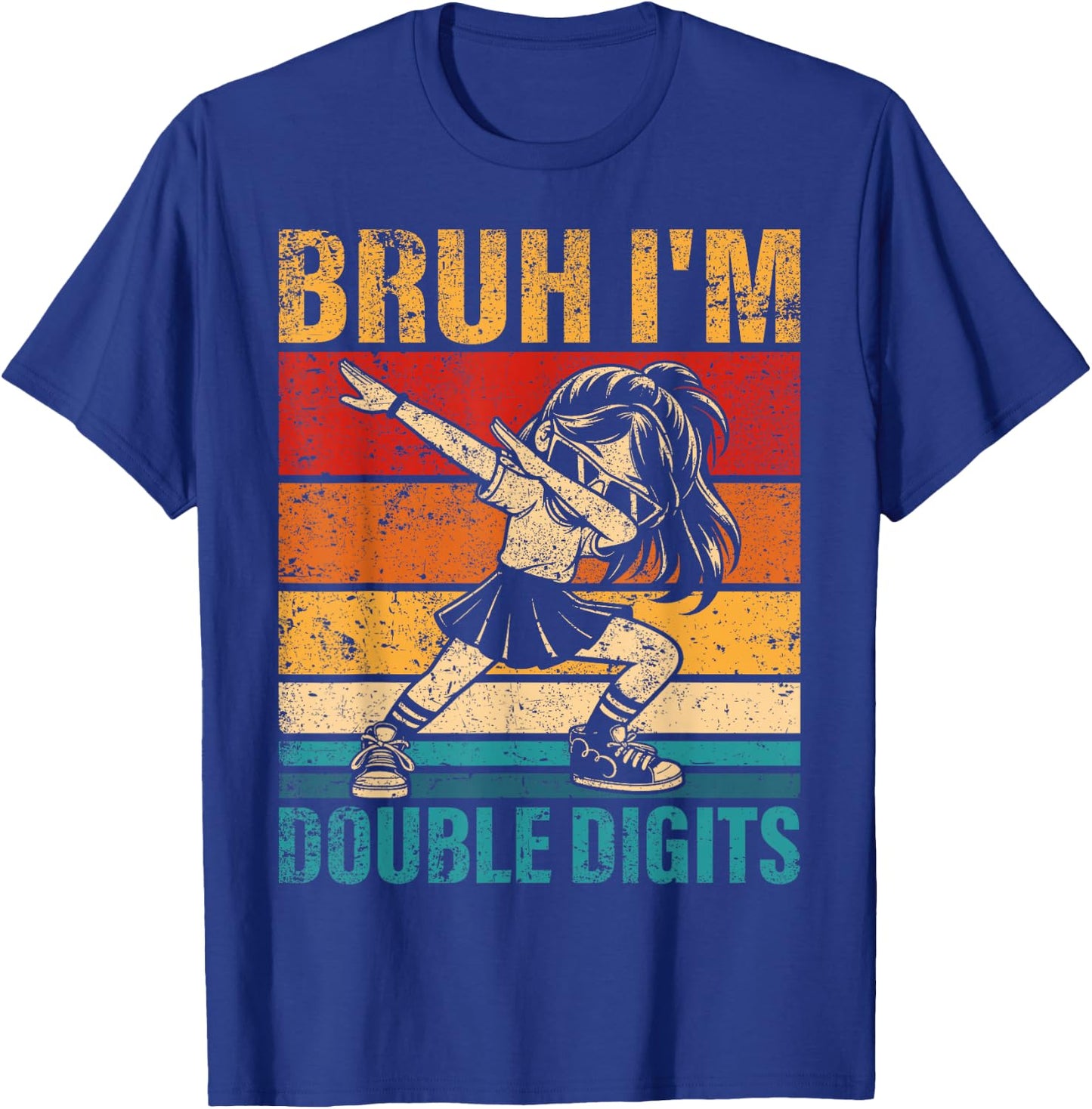 10 Years Old Birthday Bruh I'm Double Digits 10th Birthday T-Shirt - T-Shirt | Royal