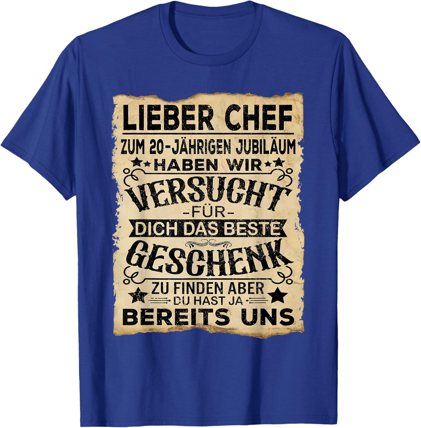 for Service Anniversary & Company Anniversary Chef 20th Anniversary, black T-Shirt - T-Shirt | Royal