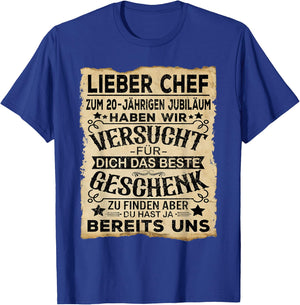 for Service Anniversary & Company Anniversary Chef 20th Anniversary, black T-Shirt - T-Shirt | Royal
