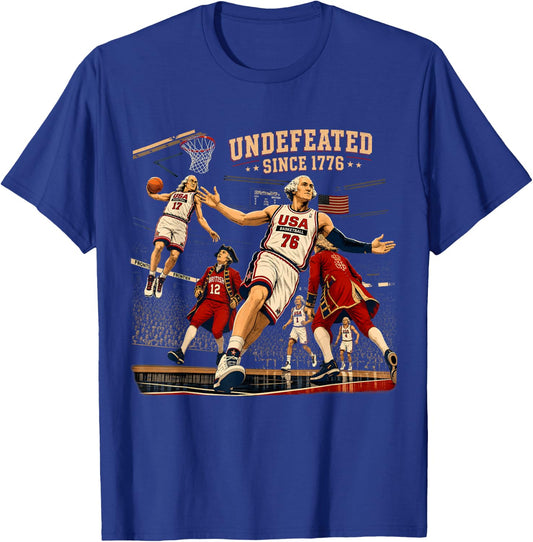 Undefeated Since 1776 Patriotic America 250th Anniversary T-Shirt - T-Shirt | Royal