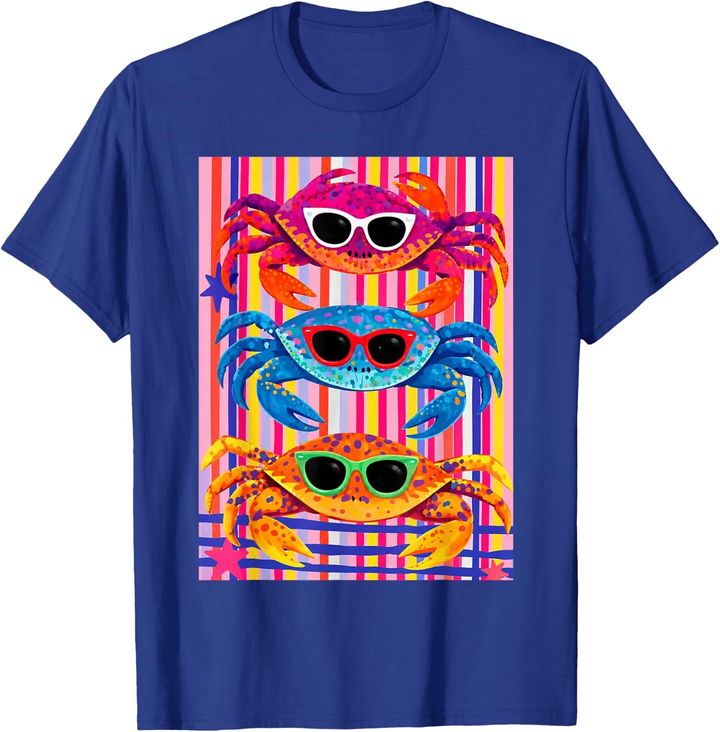 Colorful Crab Sunglasses Beach Vibes T-Shirt - T-Shirt | Royal