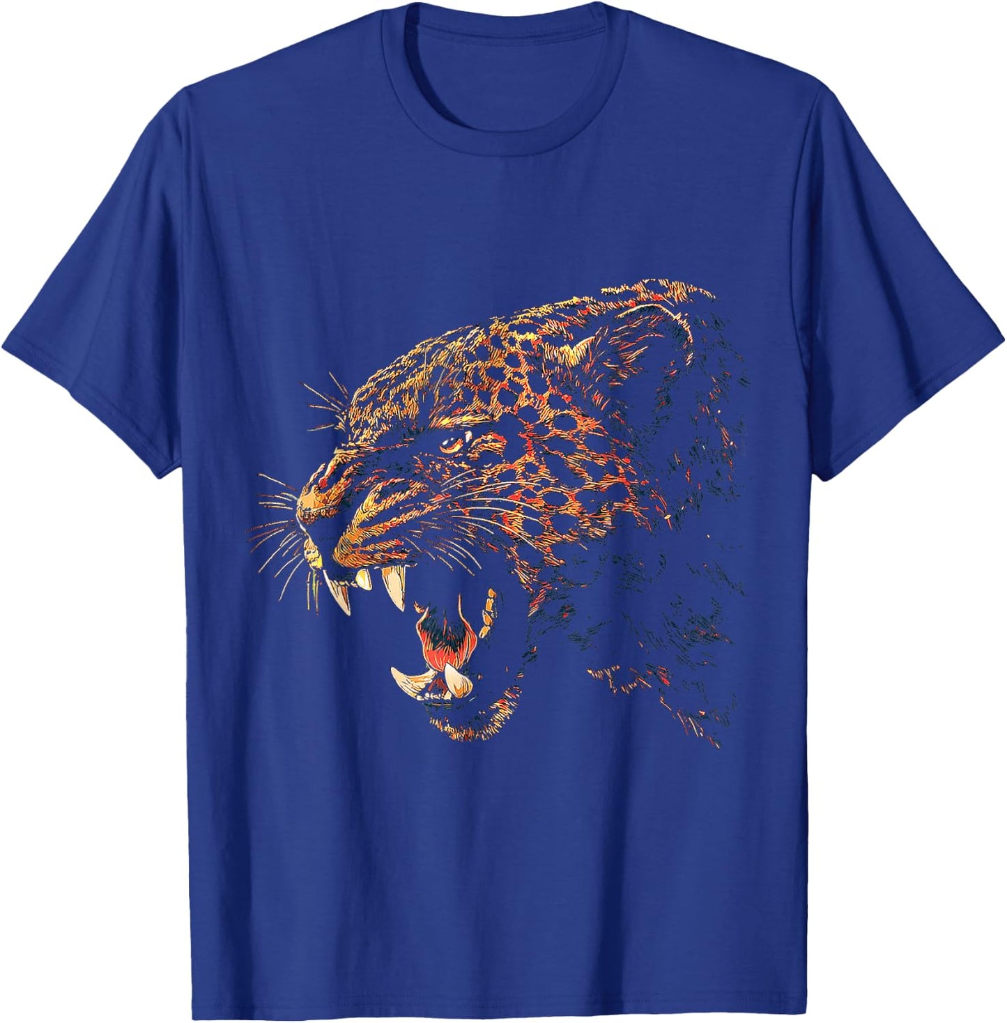Leopard Animal Lover Predator Motif Graphic Wildlife Safari T-Shirt - T-Shirt | Royal