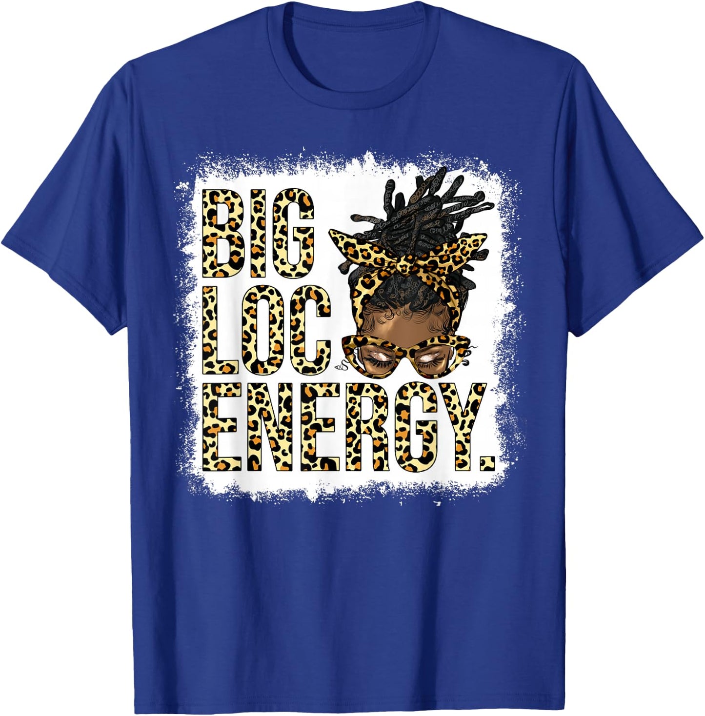 Big Loc Energy Leopard Loc'd Woman Black Girl Juneteenth T-Shirt - T-Shirt | Royal