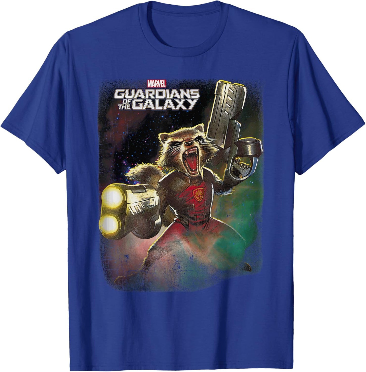Marvel Guardians of the Galaxy Angry Rocket Poster T-Shirt - T-Shirt | Royal