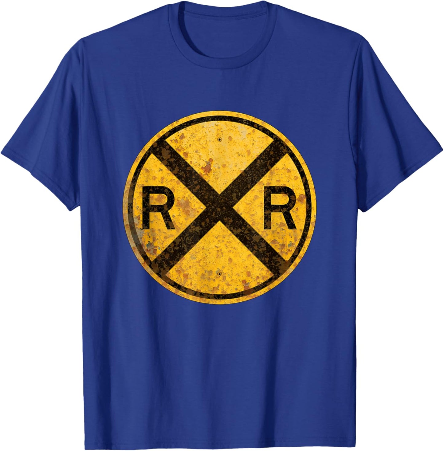 Railroad Crossing Sign 1935 Train Warning Symbol T-Shirt - T-Shirt | Royal