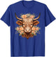 Flowers Highlander Boho Cow T-Shirt - T-Shirt | Royal