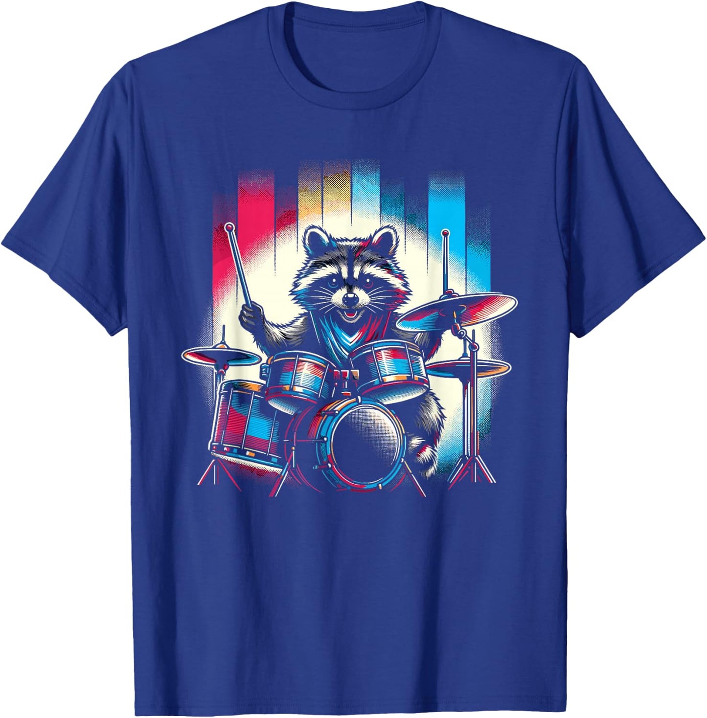 Raccoon Playing Drums Teacher Drummer Novelty Funny Drummer , black T-Shirt - T-Shirt | Royal