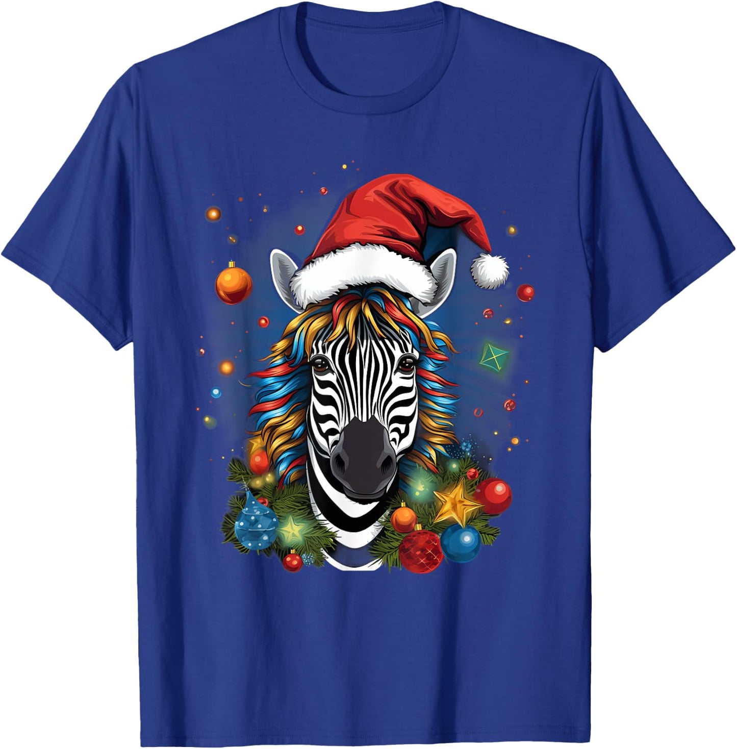 Xmas Zebra Christmas T-Shirt - T-Shirt | Royal