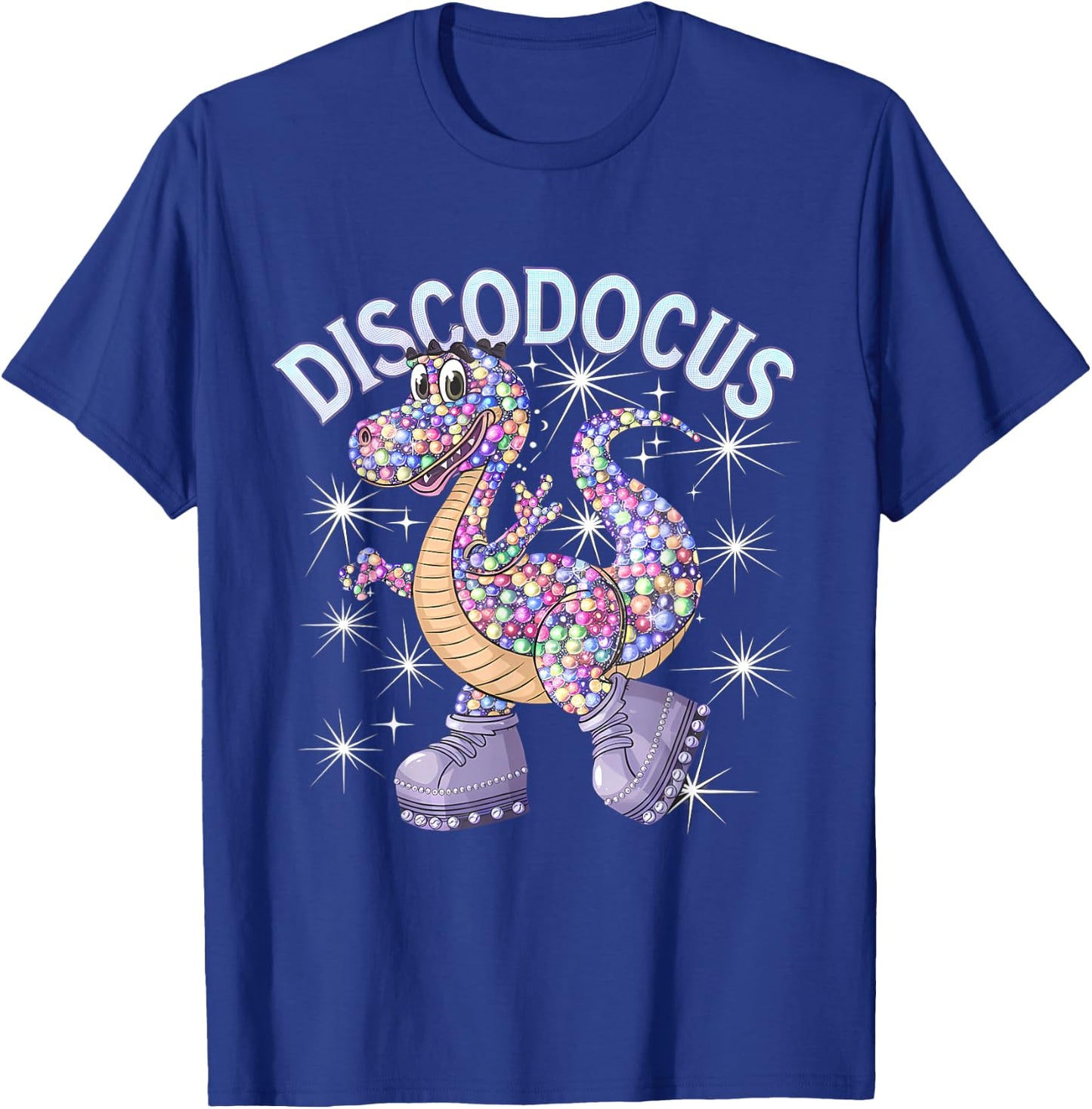 Disco Dino Diplodocus Disco Dance Lover 1970s Disco Party T-Shirt - T-Shirt | Royal