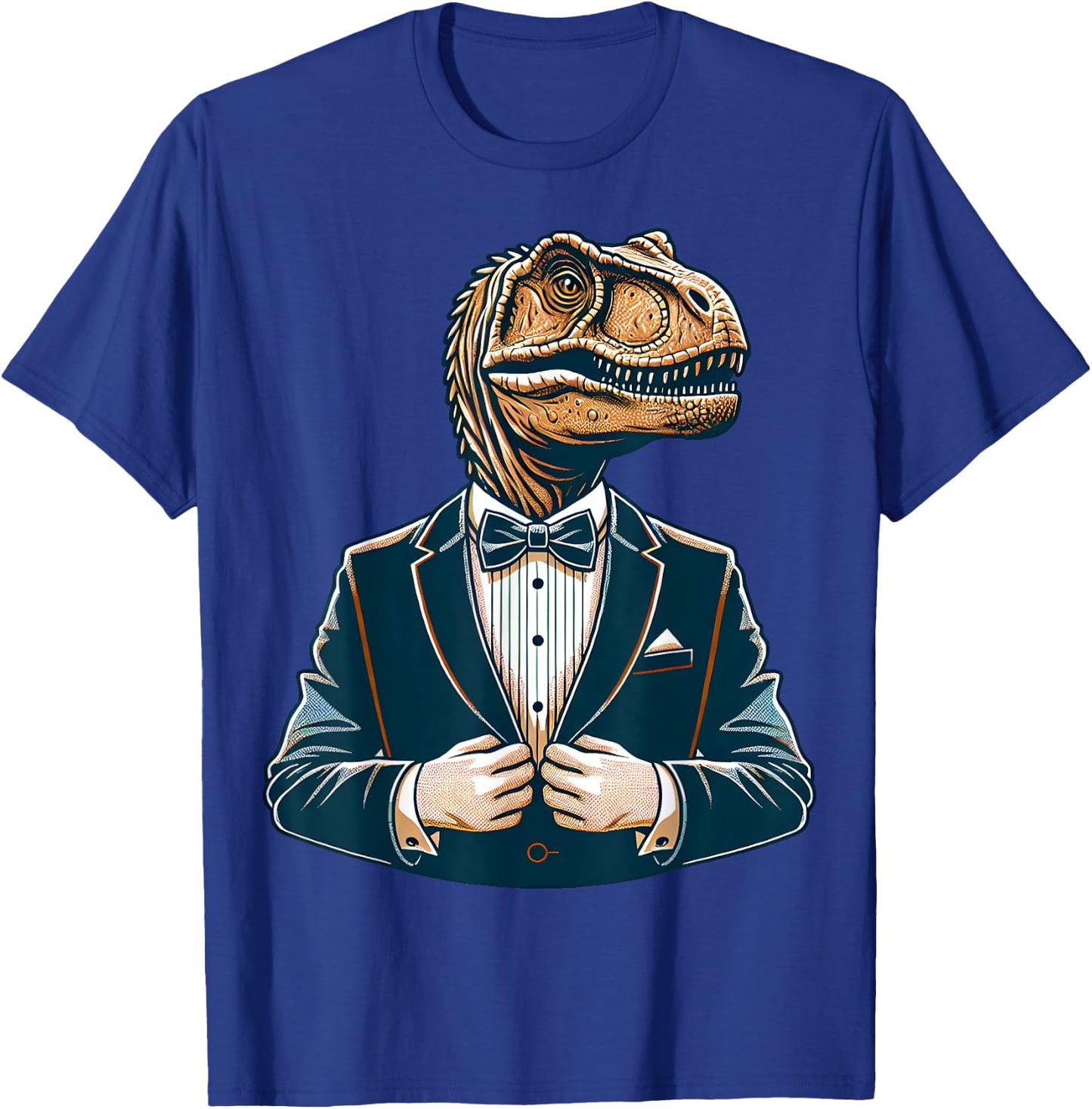 T-Rex Tuxedo Classic Paleontologist Suit T-Shirt - T-Shirt | Royal