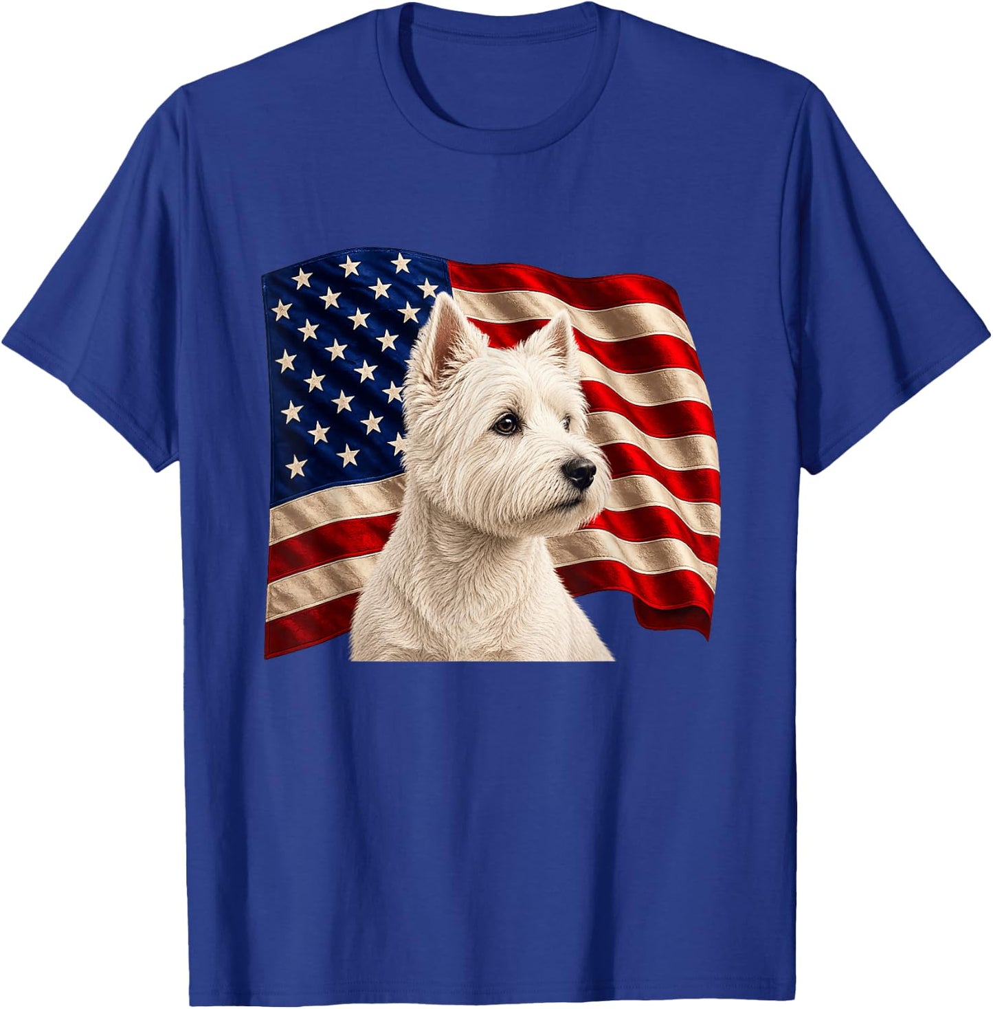 Patriotic 4th July USA Flag West Highland Terrier T-Shirt - T-Shirt | Royal