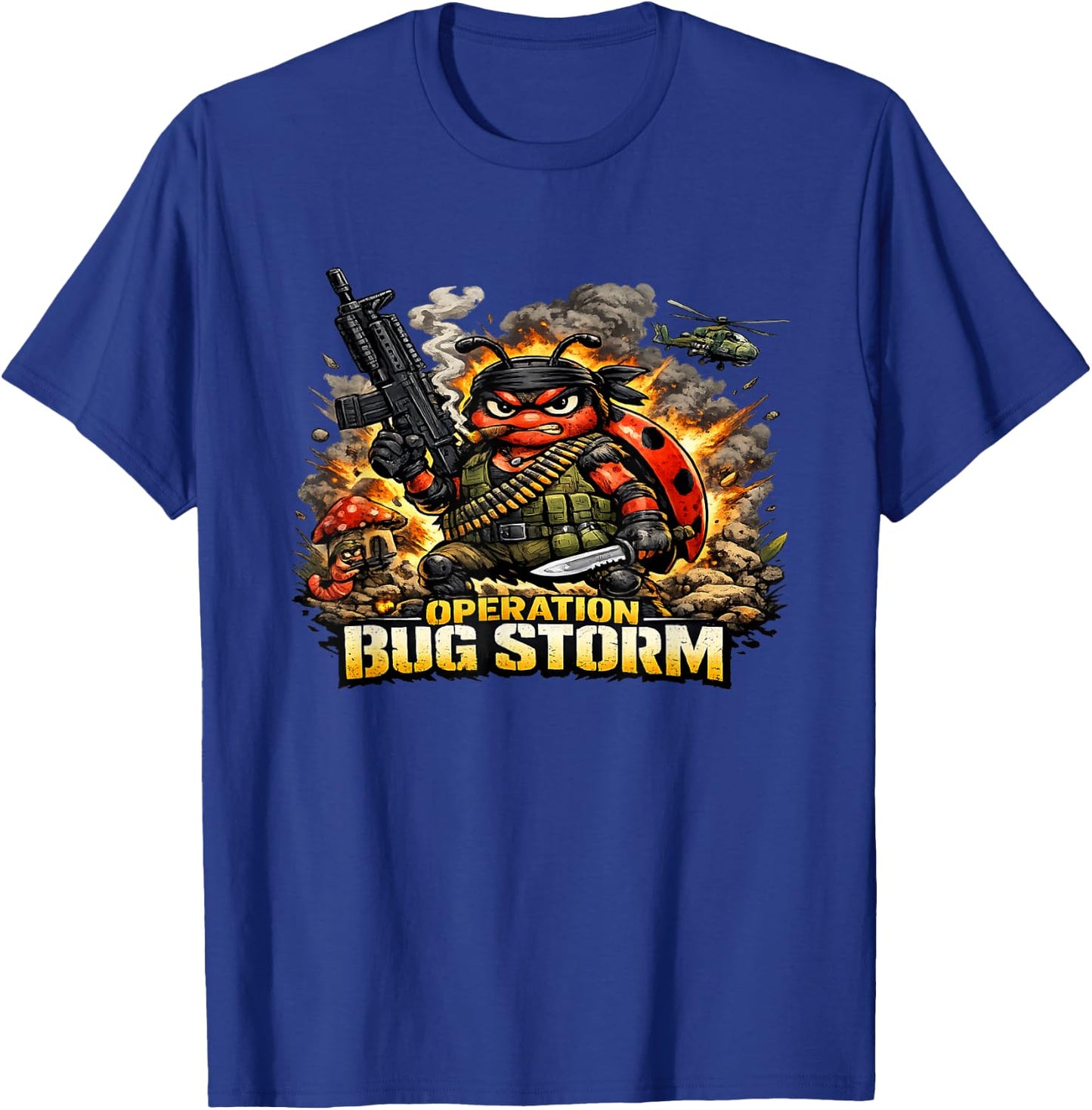 Operation Bug Storm Tactical Ladybug Combat Insect T-Shirt - T-Shirt | Royal