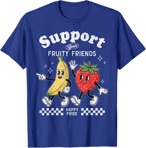 Support Your Fruity Friends Love Wins Gay Pride LGBTQ Month T-Shirt - T-Shirt | Royal