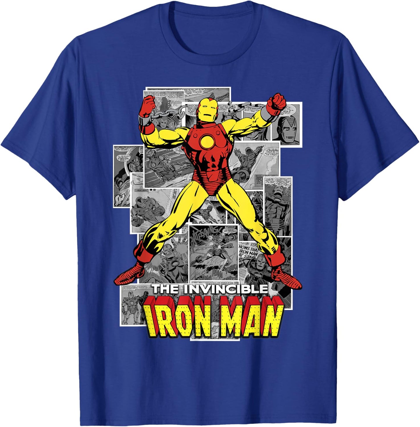 Marvel Avengers Iron Man Comic Panel Portrait T-Shirt - T-Shirt | Royal