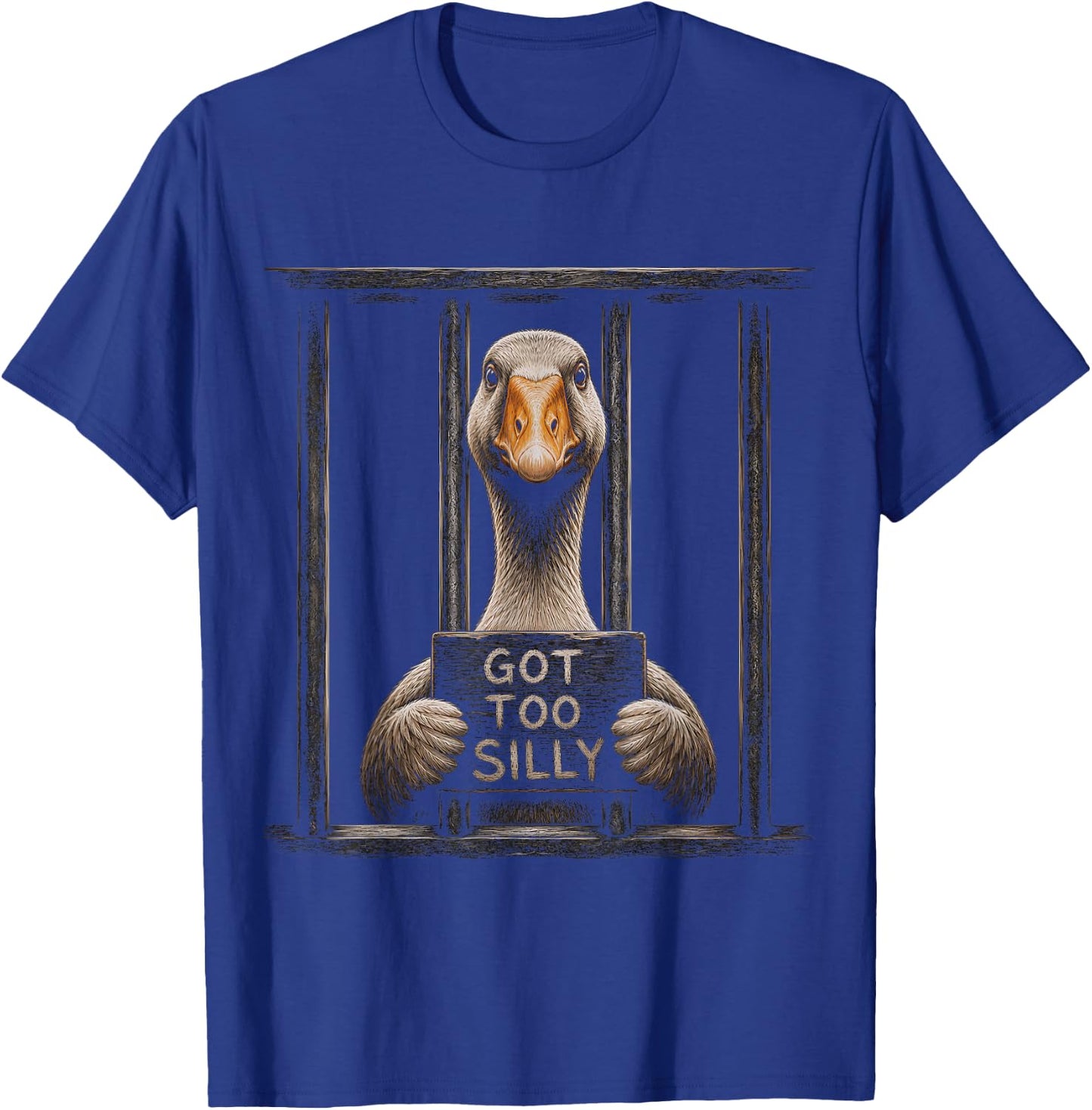 Goose Got Too Silly Funny Graphic Artwork Design T-Shirt - T-Shirt | Royal