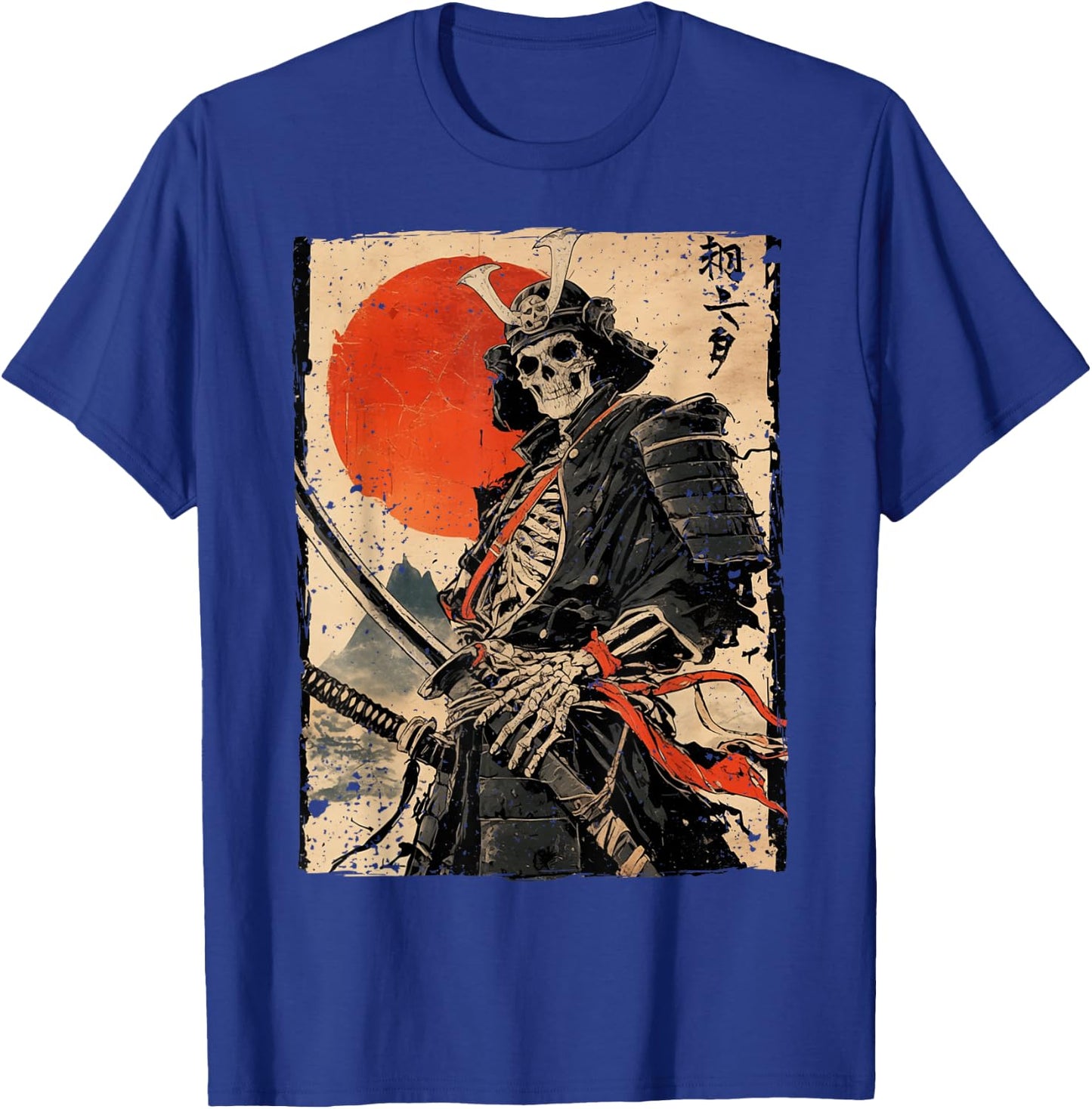 Japan Samurai Krieger Skelett Ukiyo Tinte Kunstwerk Samurai T-Shirt - T-Shirt | Royal