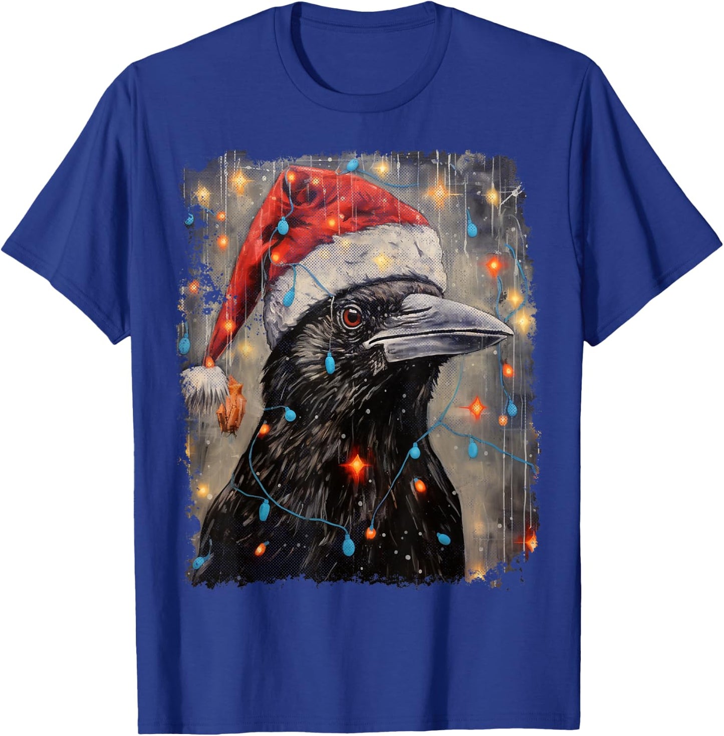 Vintage Crow Raven Bird Christmas T-Shirt - T-Shirt | Royal