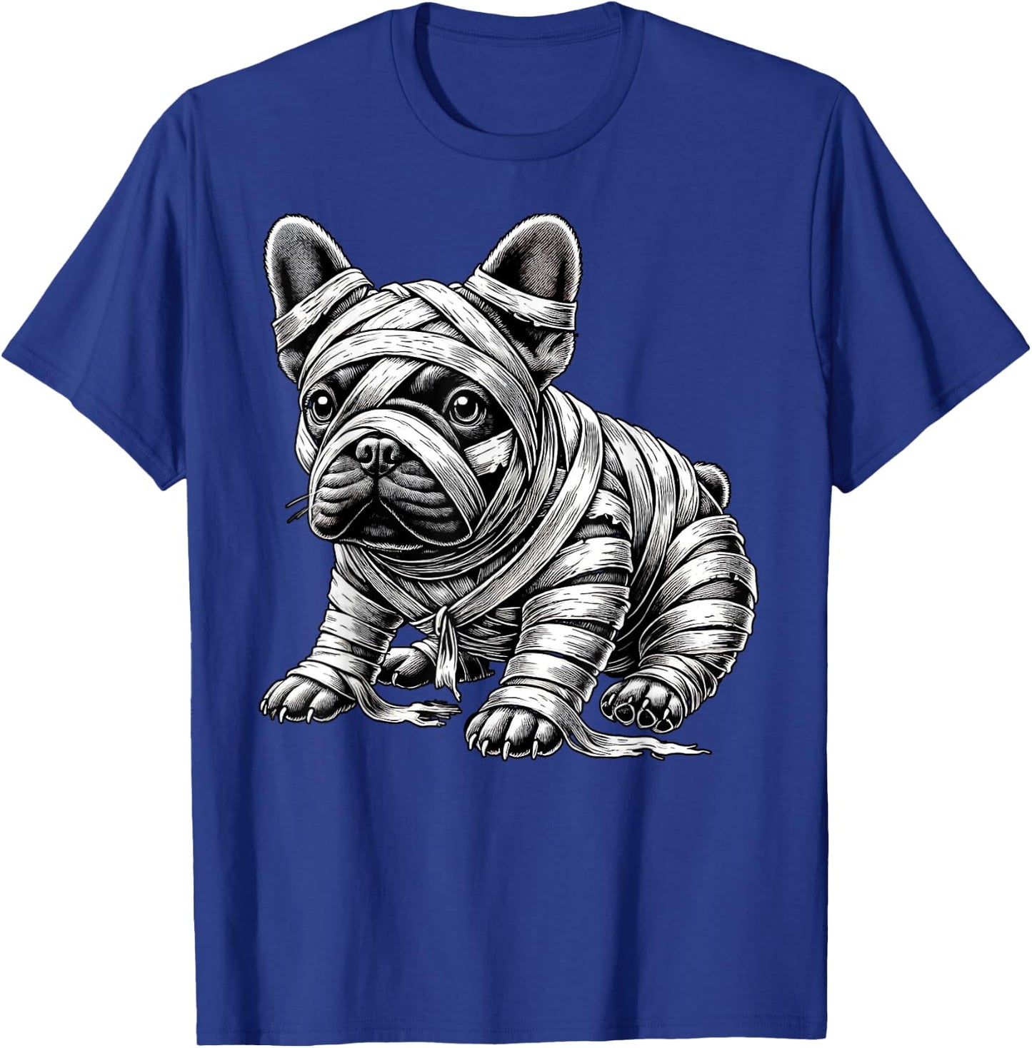 Halloween Bulldog Frenchie Mummy Costume Dog Puppy Men Women Kids T-Shirt - T-Shirt | Royal