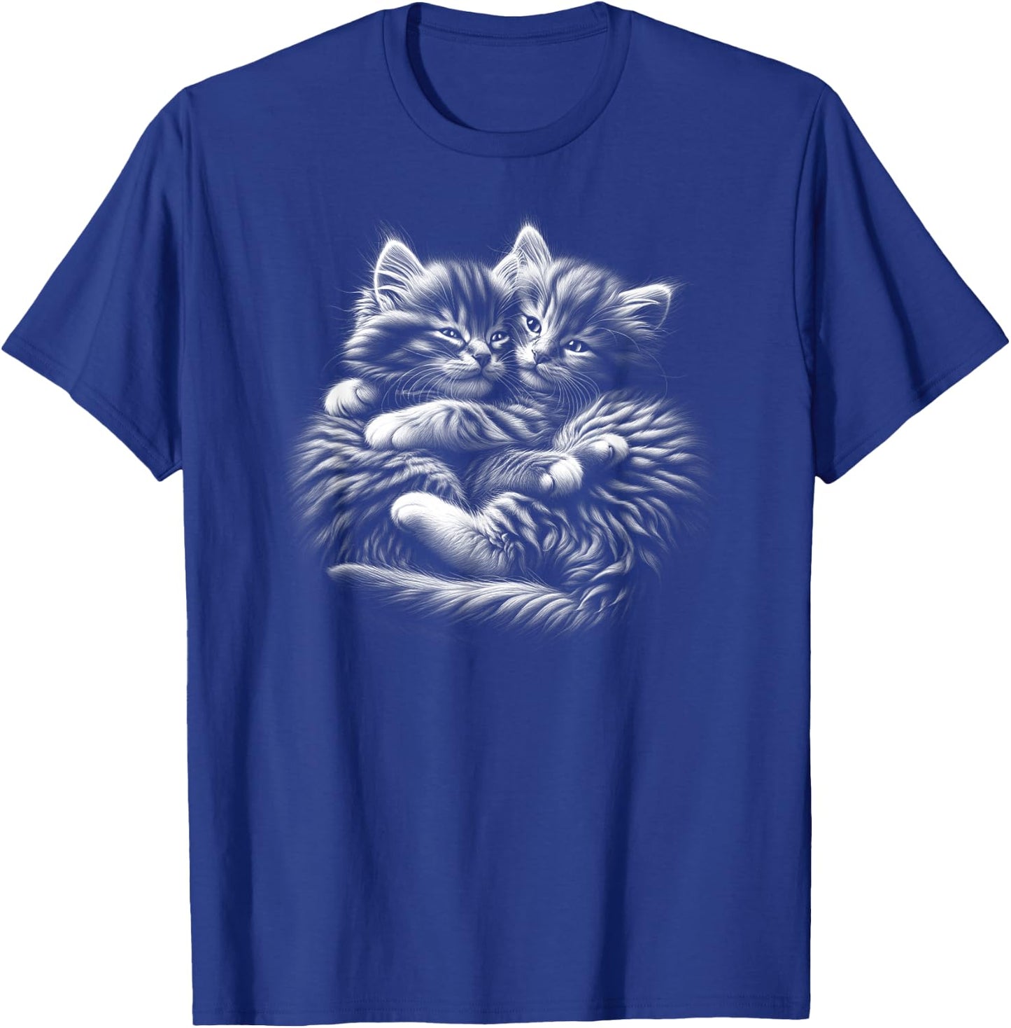 MyAnimal - Your Favourite Animal Wear: Süße umarmende Kätzchen im photorealistischen Zeichenstil für Katzenliebhaber, alle Altersgruppen - Erwachsene - Schwarz - S T-Shirt - T-Shirt | Royal