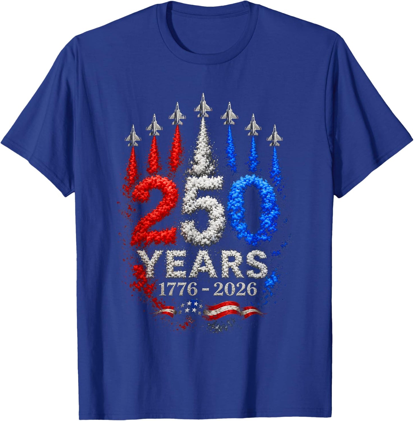 USA America 250 Year Jets T-Shirt - T-Shirt | Royal