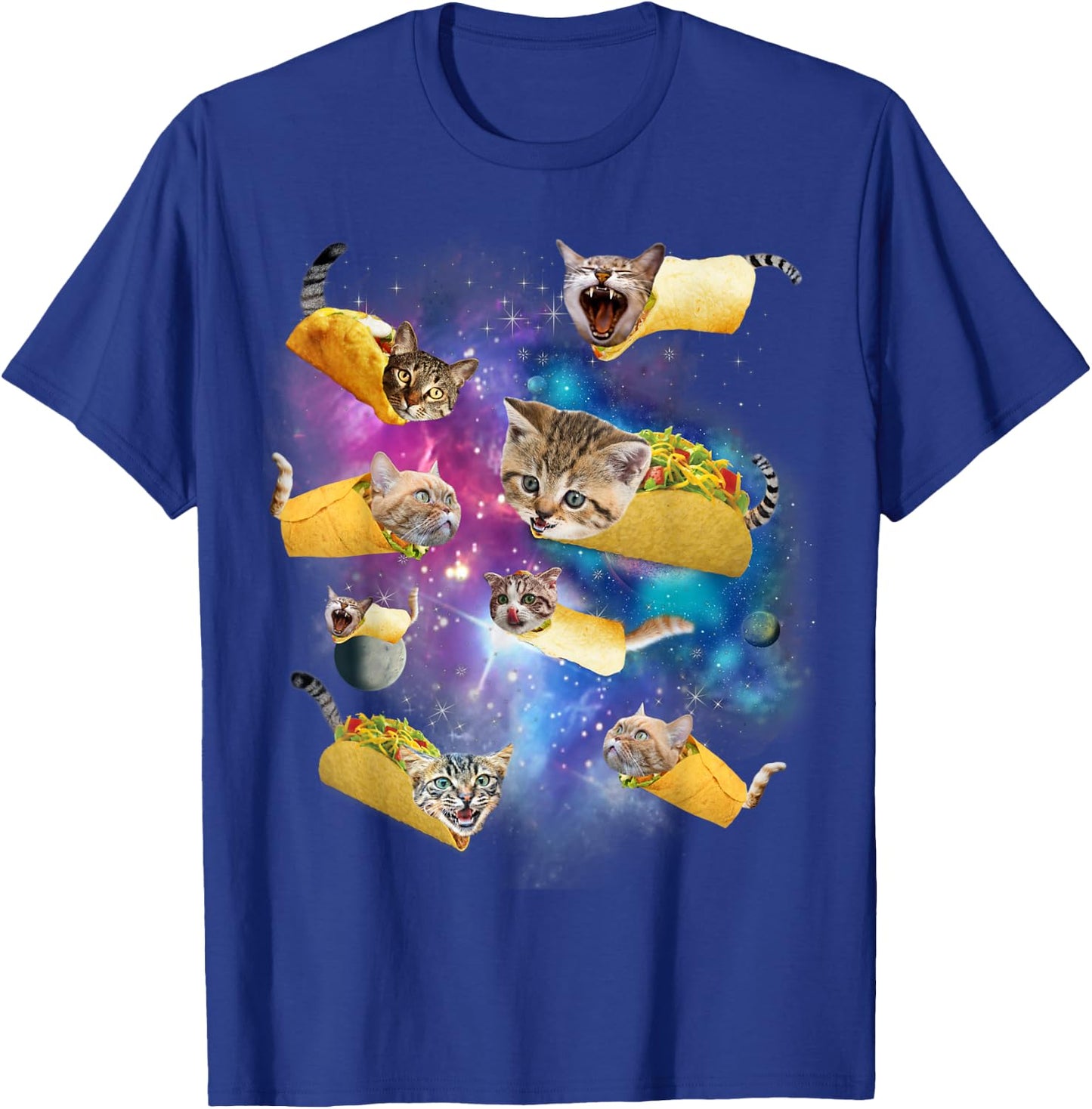 Burrito Pizza and Taco Cat in Space - Tacocat Gift , black T-Shirt - T-Shirt | Royal