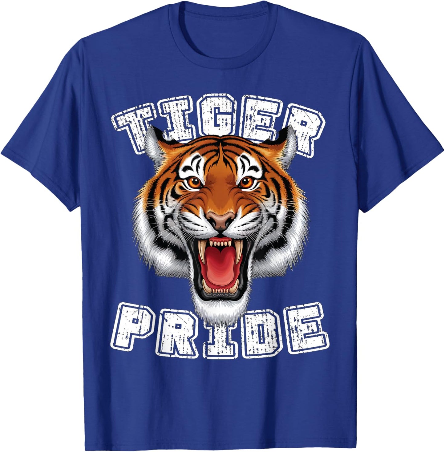 Tiger Pride Raor Retro Tiger School Sports Team T-Shirt - T-Shirt | Royal