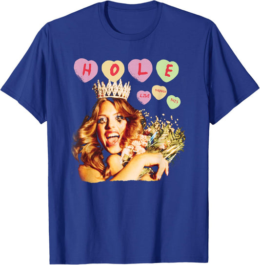 Hole - Live Through This , Black T-Shirt - T-Shirt | Royal