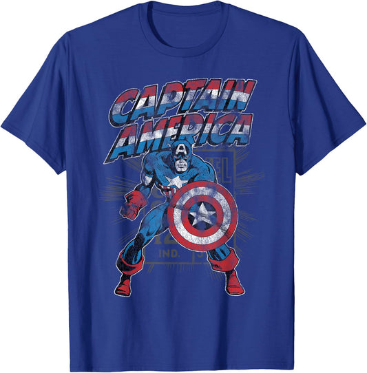 Marvel Captain America Retro T-Shirt - T-Shirt | Royal